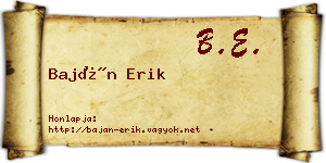 Baján Erik névjegykártya