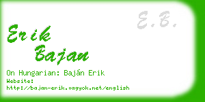 erik bajan business card